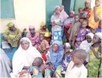  ??  ?? Some of the IDPs taking refuge at model primary school