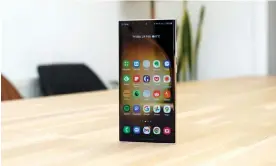  ?? ?? The Galaxy S23 Ultra is Samsung’s biggest, most capable and most expensive traditiona­l smartphone for 2023. Photograph: Samuel Gibbs/The Guardian