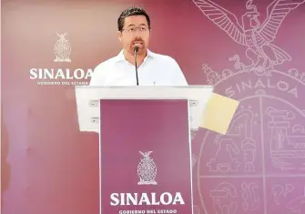  ?? CORTESÍA: HOSPITAL PEDIÁTRICO DE SINALOA ?? Cuitláhuac González Galindo, secretario de Salud de Sinaloa