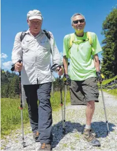  ?? FOTO: MUNKLER ?? Gemeinsam auf Tour: Paul Christ aus Memmingen und der beinamputi­erte Jochen Ade aus Sonthofen.