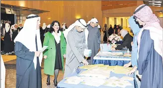  ?? KUNA photo ?? Director of the Kuwait University Dr Hussein Al-Ansari on the sidelines of the opening of the Seventh Annual Exhibition of the KU.