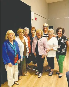  ??  ?? “Life is so deadly serious that you can’t treat it that way,” says Trudy Berlin, left, with members of her Ladies Room discussion group in Boca Raton, Fla., before the
pandemic. “You have to lighten it up.”