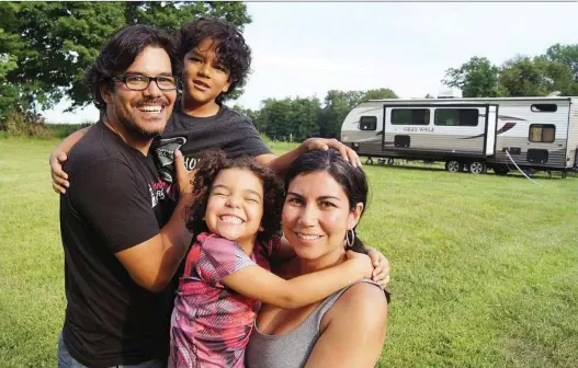  ??  ?? “We’re a family of four redefining what the American dream means,” says Robert Meinhofer, who moved into an RV in 2015 with his wife Jessica and their two children. MEINHOFER FAMILY