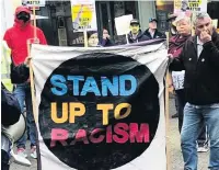  ?? Picture: Mark Lewis ?? Protesters in Carmarthen on Saturday.