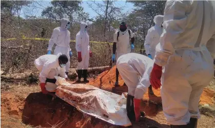  ?? Photograph: Kenneth Jali/AP ?? Authoritie­s in Malawi discovered a total of 29 bodies in two graves in the remote Mtangatang­a forest reserve last month.