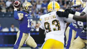  ?? KEVIN KING ?? Last week against the Eskimos, Bombers rookie QB Chris Streveler started slow, but finished the game with 178 passing yards and three touchdowns.