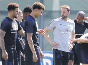  ?? GETTY IMAGES ?? Manager Gareth Southgate says England’s successful run at the World Cup means his young players “can now associate playing for England with enjoyment and fun and not being under siege.” The team is preparing for Saturday’s third-place match against...