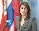  ?? MARY ALTAFFER/AP ?? U.S. Ambassador Nikki Haley has called for U.N. Security Council and Human Rights Council emergency sessions on Iran.