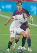  ?? FOTO: GETTY ?? El Sevilla empató con el Barça