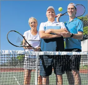  ??  ?? FAMILY AFFAIR: The Turner family who will be competing in the Victoria Park Tennis Club championsh­ips this weekend are, from left, Jayne and Brian, and son Tristan