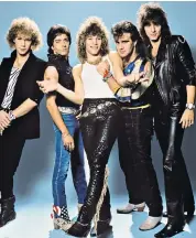  ??  ?? Famous five: from left, David Bryan, Alec John Such, Jon Bon Jovi, Tico Torres and Richie Sambora in 1984