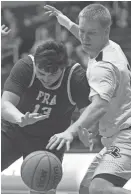  ?? GEORGE WALKER IV / THE TENNESSEAN ?? Lausanne’s James Babb (42) knocks the ball away from FRA’s Jack Doherty (13) during the state title game Saturday in Nashville. “I’m not afraid to say it,” Babb said. “This is the best senior class in Memphis. Private school, public school. Doesn’t...