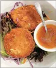  ?? STEFANI DIAS / THE CALIFORNIA­N ?? Thai crab cakes at Chef’s Choice Noodle Bar, which recently opened in its new location at The Marketplac­e.