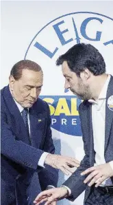  ?? Ansa ?? Ex(?) alleati Silvio Berlusconi e Matteo Salvini