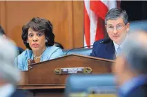  ?? MANUEL BALCE CENETA/ASSOCIATED PRESS ?? Rep. Maxine Waters, D-Calif., and Chairman Jeb Hensarling, R-Texas, of the House Financial Services Committee attend a hearing Tuesday on overhaulin­g Dodd-Frank financial rules.