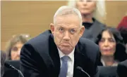  ?? REUTERS ?? Benny Gantz reacts during a committee meeting at the Knesset, Israel’s parliament, in Jerusalem.