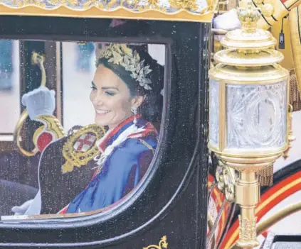  ?? ?? ► Kate Middleton es vista después de la ceremonia de coronación del rey Carlos III, el 6 de mayo de 2023.