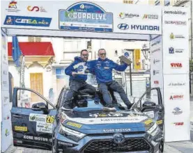  ?? CEDIDA ?? Mario Osma y Ángel Santos, tras imponerse en el Eco Rallye Mallorca.