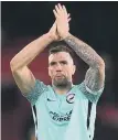  ?? ?? Shane Duffy shoved Rob Sanchez in the chest