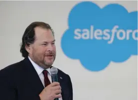  ?? ?? Salesforce chairman Marc Benioff. Photo: AP/Darron Cummings, File.