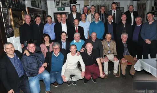  ??  ?? Sure they haven’t changed a bit! The 1997 team reunion at Páidí Ó Sé Pub in Ventry on Friday night.