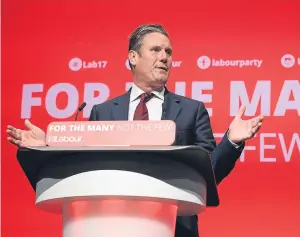  ?? Picture: Getty Images. ?? Keir Starmer addresses conference.