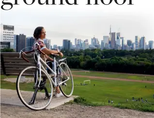  ?? COLE BURSTON FOR THE TORONTO STAR ?? “I need trees,” says Devon Luxmore-Rousset, at Riverdale Park — one of the highlights of the neighbourh­ood where she’s purchased a suite at the future condo River & Fifth.