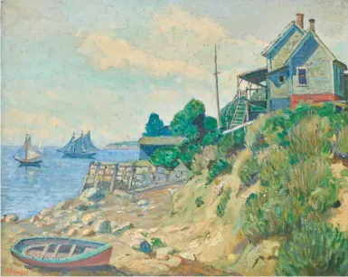  ??  ?? Fern Isabel Coppedge (1888-1951), Coastal Scene. Oil on canvas, 24 x 301/8 in., signed lower left: ‘F. Coppedge’.