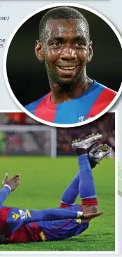  ??  ?? Speed demons: Bolasie (right) and Zaha (below) ow) can be matchwinne­rs by running at United’s defence ce