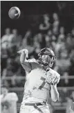  ?? Craig Moseley / Staff photograph­er ?? St. Pius X quarterbac­k Grant Gunnell threw for three touchdowns and rushed for two more Friday.