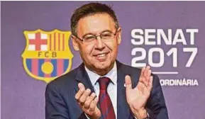  ??  ?? Barcelona president Josep Maria Bartomeu