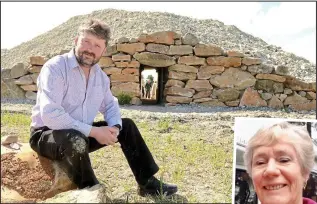  ??  ?? Pioneer: Tim Daw and his long barrow and, inset, Maggie Webster