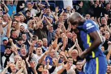  ?? Reuters ?? CHELSEA’S Romelu Lukaku celebrates scoring their third goal against Aston Villa at the weekend. | DYLAN MARTINEZ