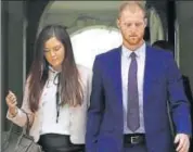  ?? AFP ?? Ben Stokes with wife Clare in Bristol. Stokes closed his eyes and looked up in relief after being pronounced not guilty.