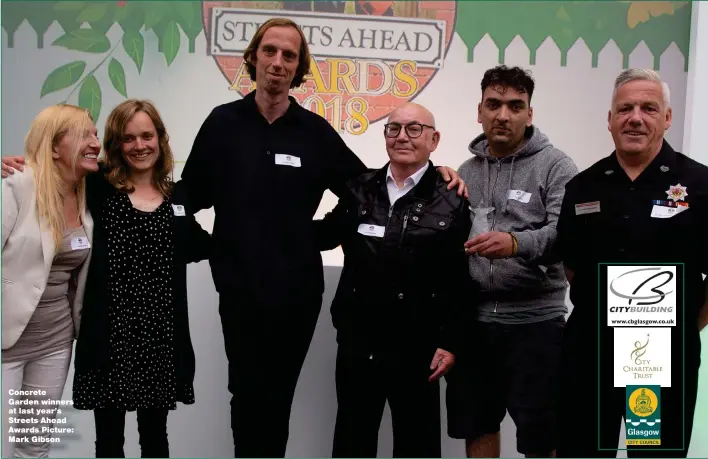  ?? Picture: Mark Gibson ?? Concrete Garden winners at last year’s Streets Ahead Awards