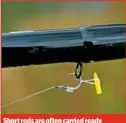  ??  ?? Short rods are often carried ready made-up, so this hook keeper ring is particular­ly useful on the Supera SL.