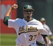  ?? Carlos Avila Gonzalez / The Chronicle ?? Edwin Jackson was stellar in six innings against Seattle on Sunday, collecting the first win for an A’s starter in eight days.