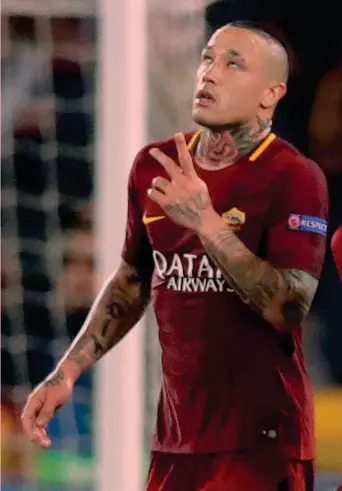  ??  ?? Radja Nainggolan, 30 anni domani, ha realizzato col Liverpool i suoi primi due gol in Champions League AP