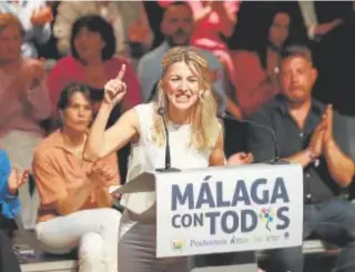  ?? // EFE ?? Yolanda Díaz en el acto de campaña ayer en Málaga
