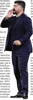  ?? LAPRESSE ?? Rino Gattuso, 42 anni, allenatore del Napoli