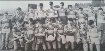  ??  ?? Carnew Emmets, front row: Colm Gregan, Alan Sullivan, Padraig Doyle, Jason Mulhall, Willie Brennan, Timmy Collins, Dermot O’Sullivan and Keith Murphy. Back: Stephen Byrne, Damian Cullen, John Myers, Jason Molloy, Diarmuid Doran, Wayne Austin, Darren Murphy, Fergus Garrett, Patrick Myers and Ivan Jordan.