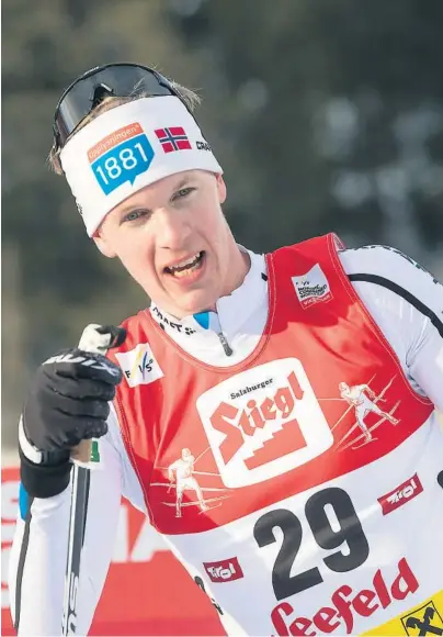  ?? FOTO: TERJE PEDERSEN, NTB SCANPIX ?? SPESIELL: Magnus Krog ble nummer 23 i Seefeld-trippelen, men søndagen ble spesiell av helt andre grunner. Først fikk han, via omveier, vite at han ikke skulle til OL. Så ble han likevel tatt ut.