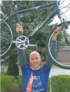  ?? JEFF FREITAG PHOTO ?? Jeff Freitag aims to ride 500 miles this month for the Great Cycle Challenge.