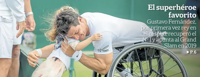  ?? Aeltc / tim clayton ?? El tierno abrazo de su sobrinita Elena, el mejor premio para el guerrero Fernández