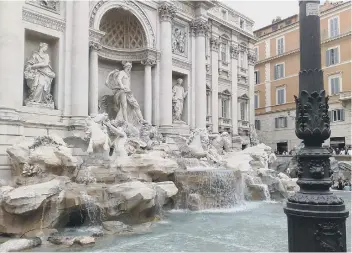 ??  ?? Rome’s fabulous and well known Trevi Fountain.