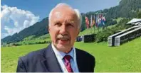  ?? WINKLER ?? Ewald Nowotny tritt in den Ruhestand, von Forum-Präsident Fischler wurde er mit „Spirit von Alpbach“verabschie­det