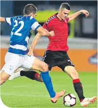  ??  ?? Jamie Murphy in action against Osijek in midweek