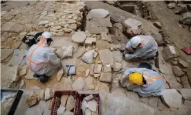  ?? Photograph: Denis Gliksman/Inrap ?? ‘We uncovered all these riches just 10-15cm under the floor slabs,’ the head of the dig said.