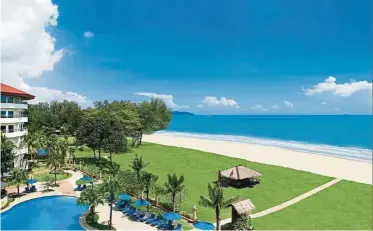  ??  ?? Nestled on the pristine Balok beach, Swiss-Garden Beach Resort Kuantan offers a host of leisure facilities and dining options for an ideal getaway.