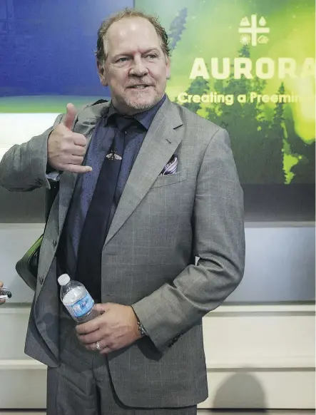  ?? COLE BURSTON/BLOOMBERG ?? Terry Booth, chief executive of Aurora Cannabis Inc., says the acquisitio­n of MedReleaf Corp for $3.2B in stock “gives us a footprint in Ontario — it prepares us properly for the adult usage market.”